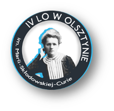 Logo szkoły IV LO w Olsztynie im. Marii-Skłodowskiej-Curie